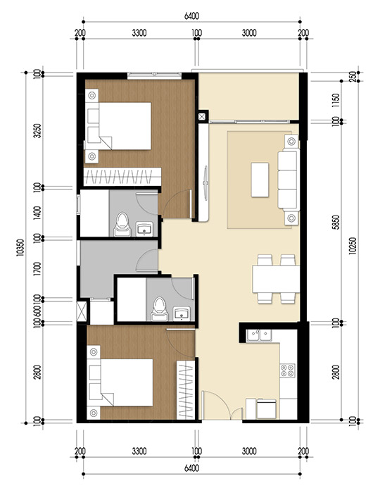 Căn hộ 3 PN - 86.34 m² - 01
