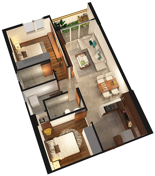 Căn hộ 3 PN - 86.34 m² - 01