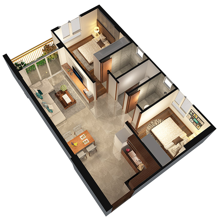 Căn hộ 3 PN - 86.34 m² - 01