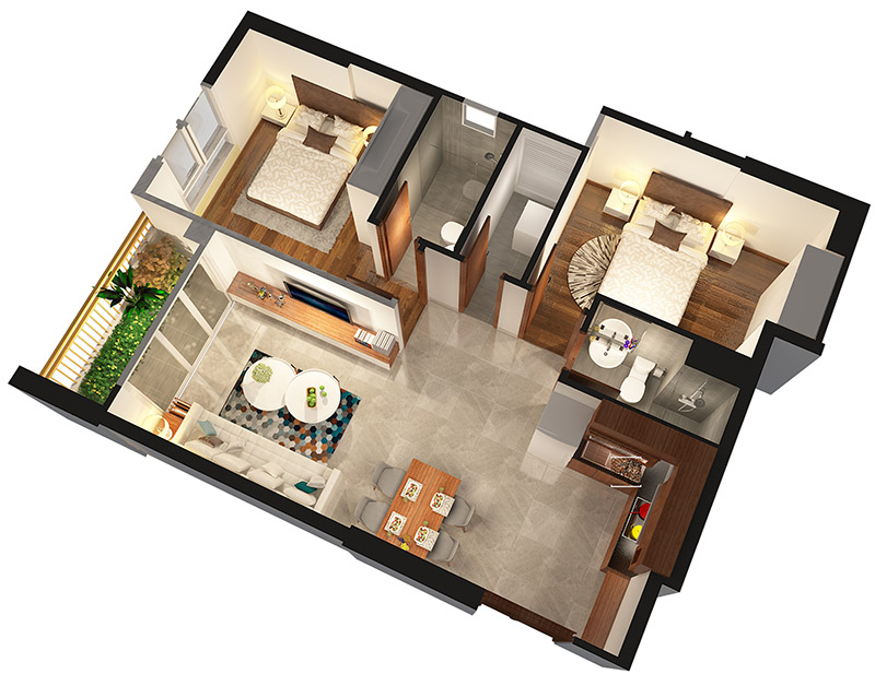 Căn hộ 3 PN - 86.34 m² - 01